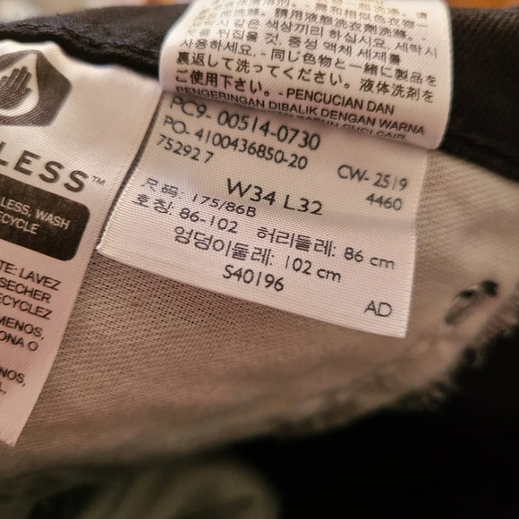 Levi's 514 Straight Black Jeans Men's Size W34 L32 - Picture 11 of 11